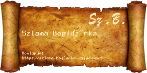 Szlama Boglárka névjegykártya